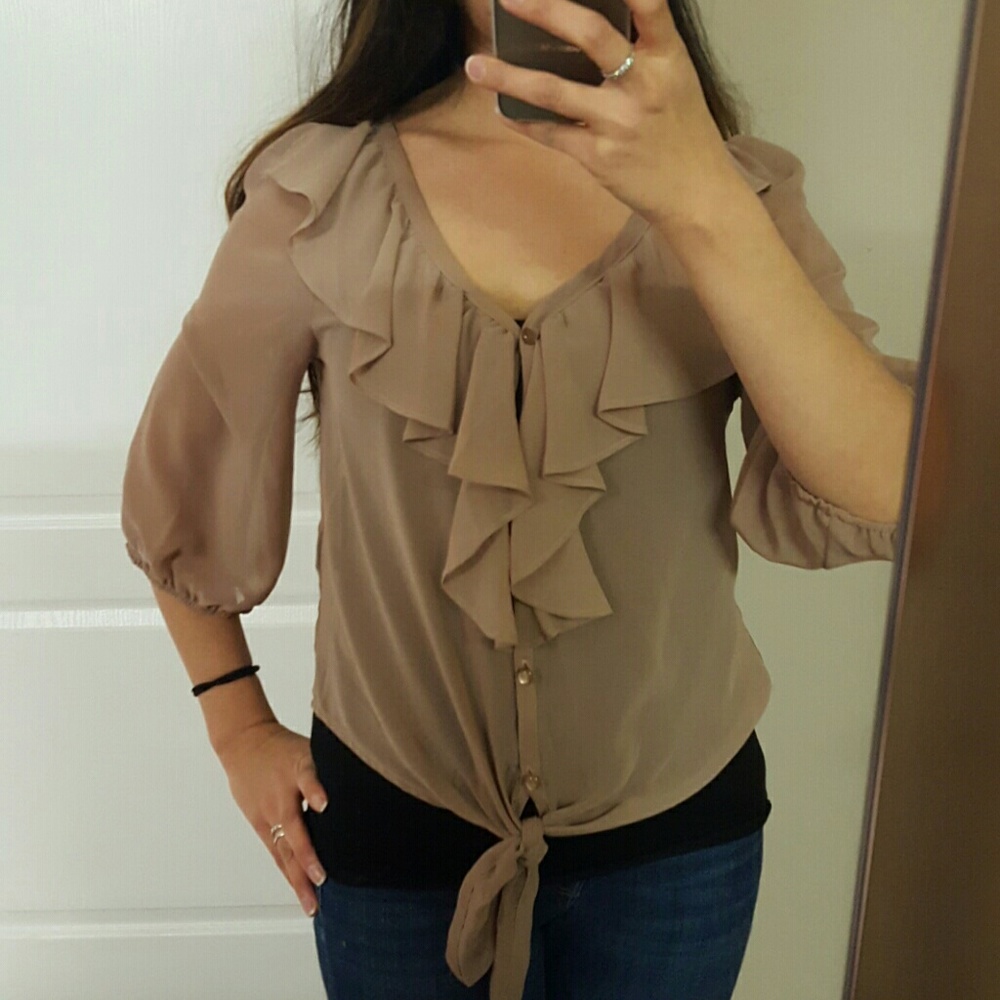 Ruffle button down blouse